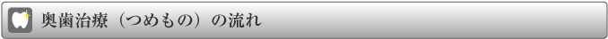 奥歯治療（つめもの）の流れ